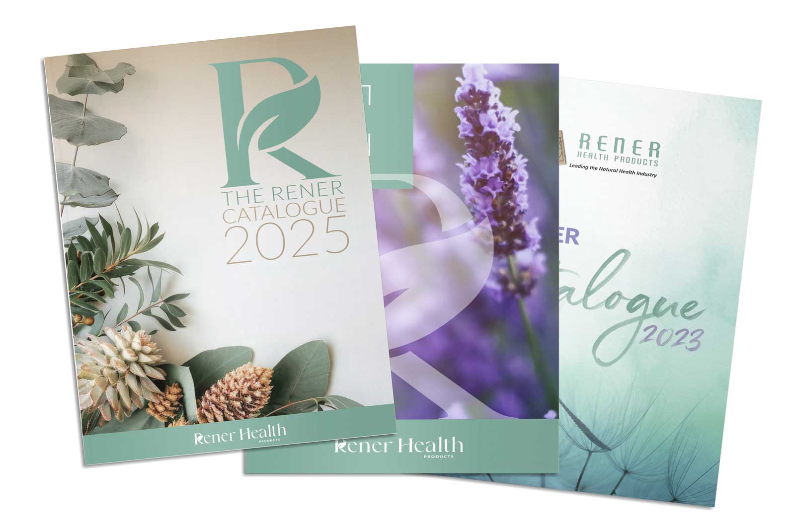 Mockup of past catalogues for Rener Health